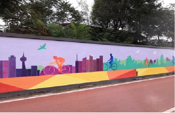 沿河墙体彩绘-围墙