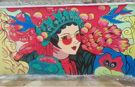 沿河墙体彩绘-网红墙