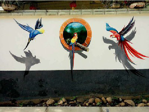 沿河视觉错位-3D墙绘设计