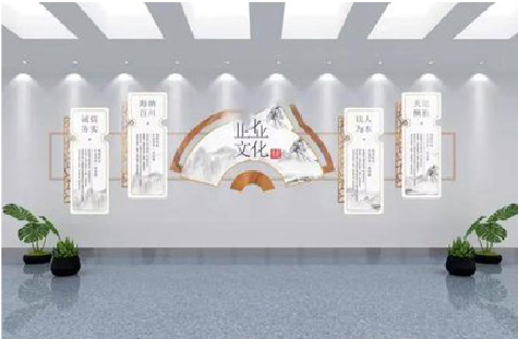 沿河企业文化墙设计的核心要素。