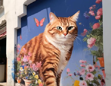 沿河自己绘制有个性的手绘墙