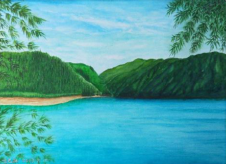 沿河在墙绘中，如何绘画绿水青山？